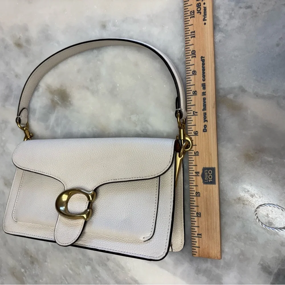 Coach Tabby 26 Shoulder Bag in Polished Pebble Leather - Chalk - Picture 8 of 16